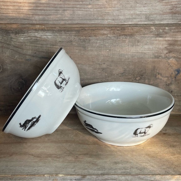 Farm Animal Crockery Bowls- Set of Two - Picture 2 of 15